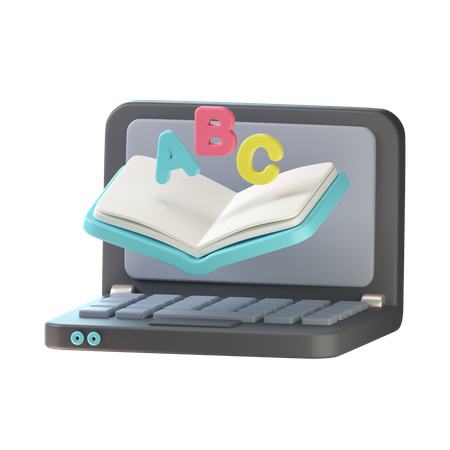 Online English Book 3D Icon