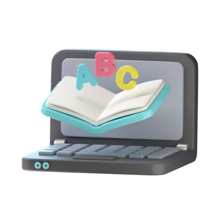 Online English Book  3D Icon