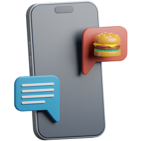 Online-Essen-Chat  3D Icon