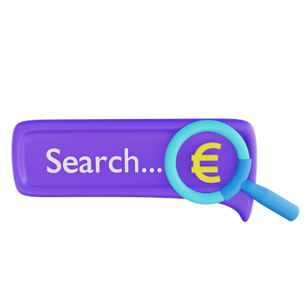 Online Euro Searching  3D Icon