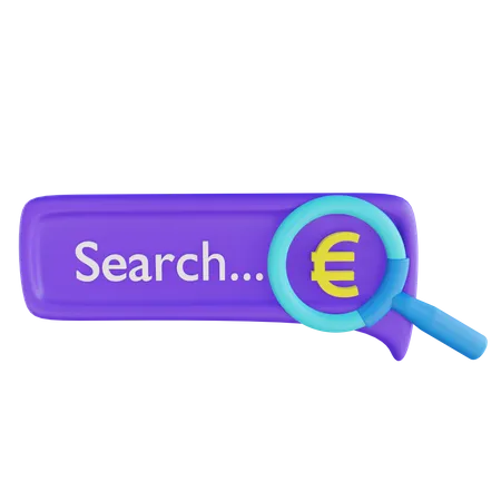 Online Euro Searching  3D Illustration