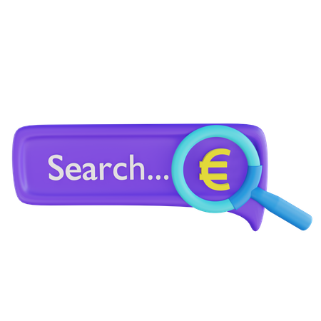 Online Euro Searching 3D Illustration
