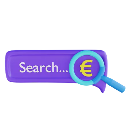 Online Euro Searching 3D Illustration