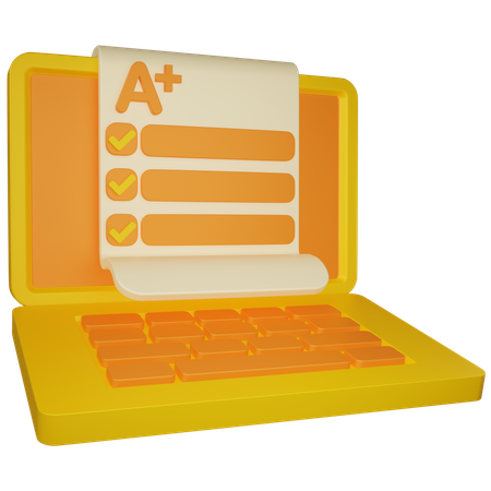 Online Exam Result  3D Icon