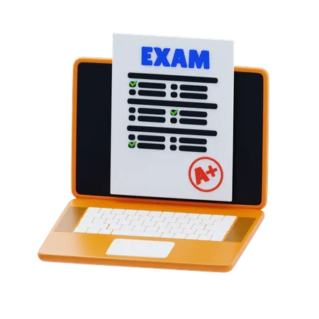 Online Exam Sheet  3D Icon