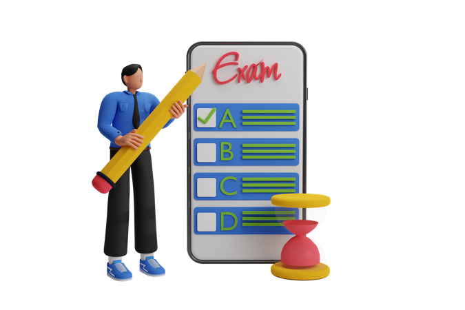 Online Exam Test  3D Icon