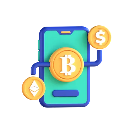 Online Exchange Bitcoin  3D Icon