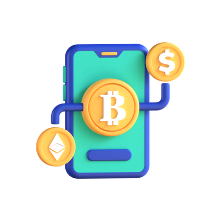 Online Exchange Bitcoin  3D Icon