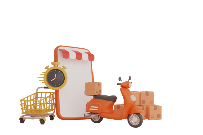 Online express delivery  3D Illustration