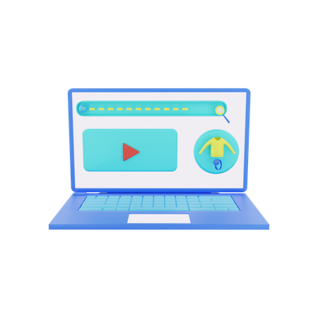 Online Fashion Video  3D Icon