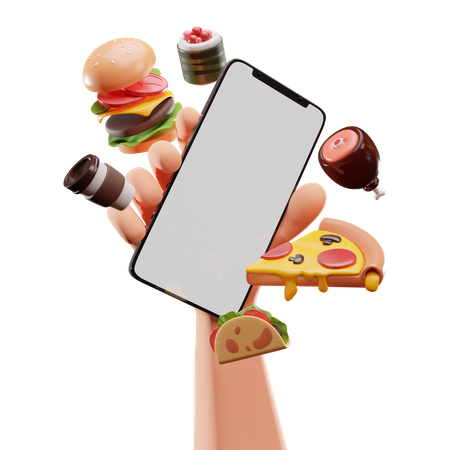 Online fast food ordering application  3D Illustration