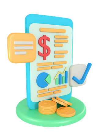 Online Finance Analysis  3D Illustration