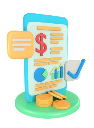 Online Finance Analysis  3D Illustration