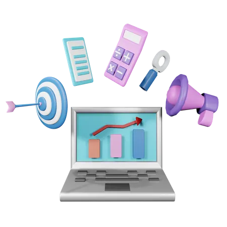 Online Finance Growth  3D Illustration