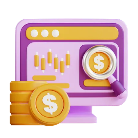 3 D Money Analytics 3D Icon
