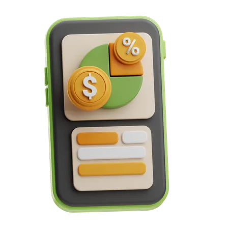 Online Financial Analysis  3D Icon