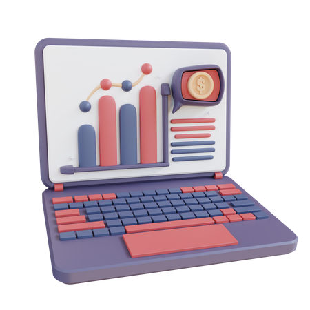 Online Financial Analysis  3D Icon