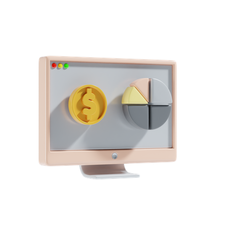 Online Financial Analysis  3D Icon