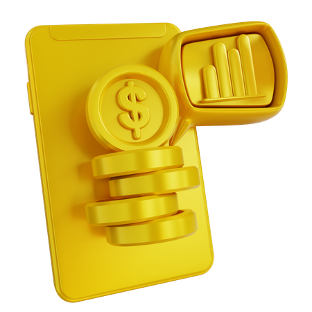 Online Financial Analysis  3D Icon