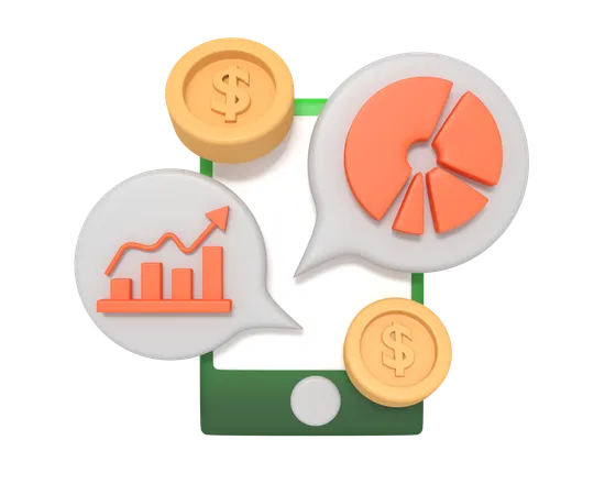 Online Financial Analysis  3D Icon