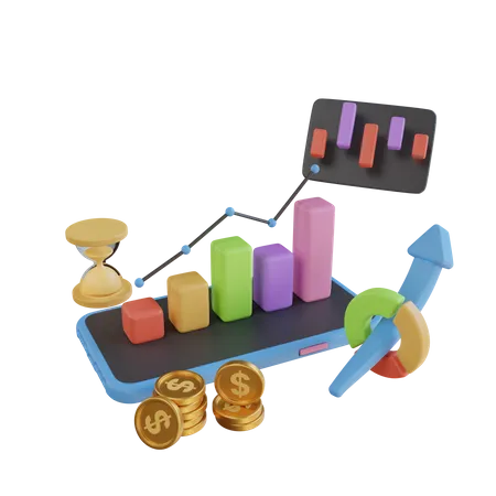 Online Financial Analysis  3D Illustration
