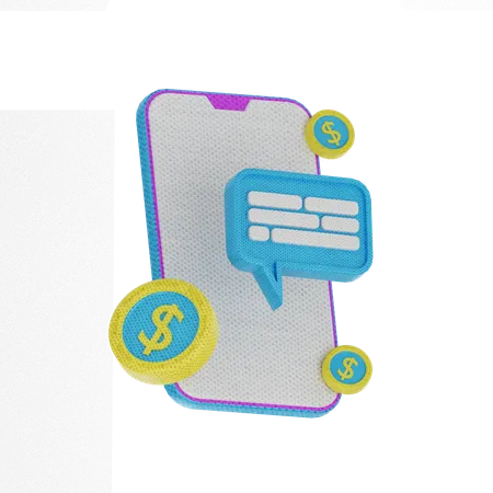 Online Financial Chat  3D Icon
