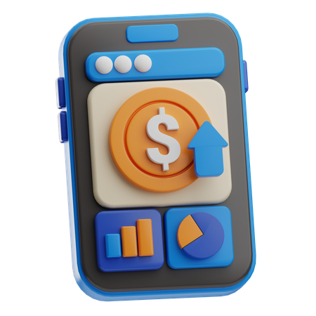 Online Financial Growth  3D Icon