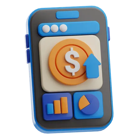 Online Financial Growth  3D Icon