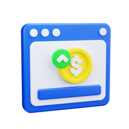 Online Financial Growth  3D Icon