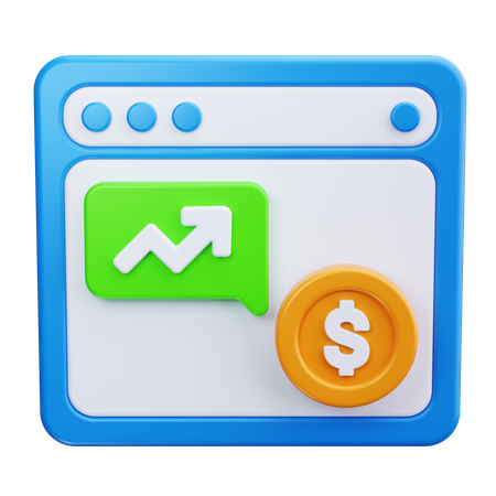 Online Financial Growth  3D Icon