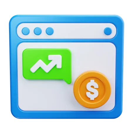 Online Financial Growth  3D Icon