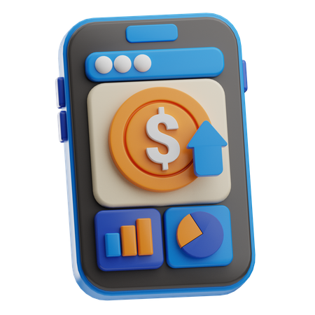 Online Financial Growth  3D Icon
