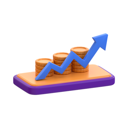 Online Financial Growth  3D Icon