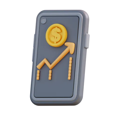 Online Financial Growth  3D Icon