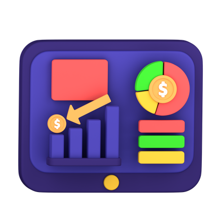 Online Financial Loss  3D Icon