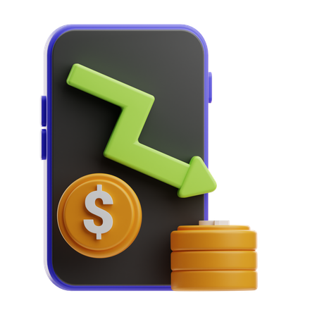 Online Financial Loss  3D Icon