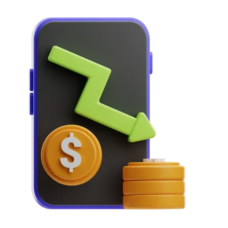 Online Financial Loss  3D Icon