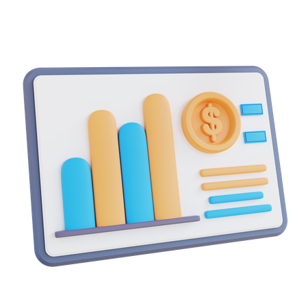 Online Financial Presentation  3D Icon