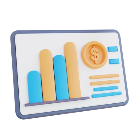 Online Financial Presentation  3D Icon