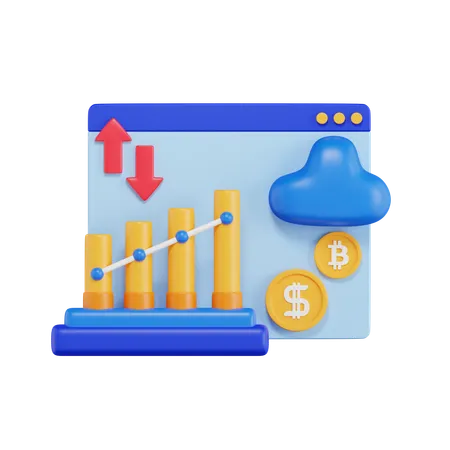 Online Financial Profit  3D Icon