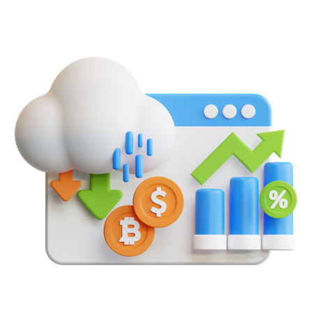 Online Financial Profit  3D Icon