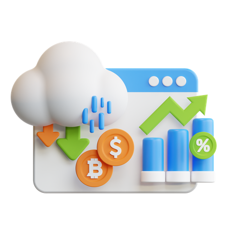 Online Financial Profit  3D Icon
