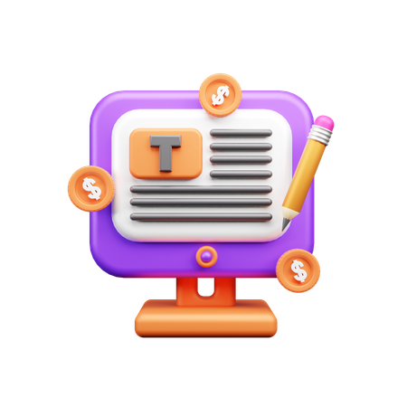 Online Financial Report  3D Icon
