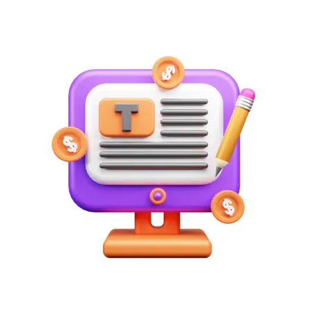 Online Financial Report  3D Icon