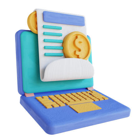Online Financial Report 3D Illustration
