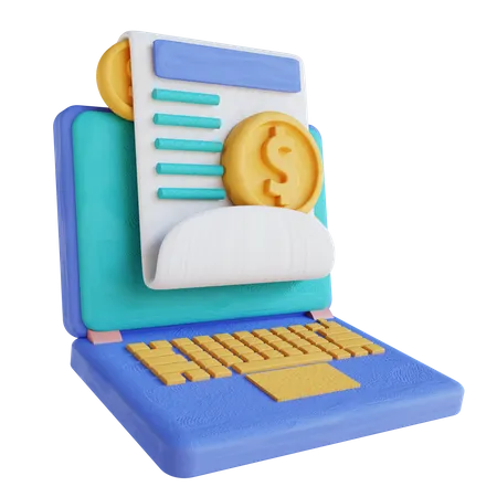 Online Financial Report 3D Illustration