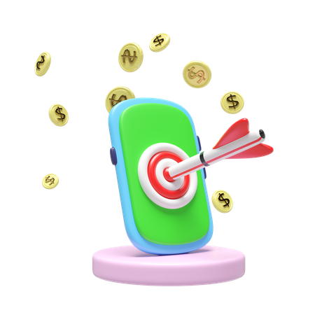 Online Financial Target  3D Icon