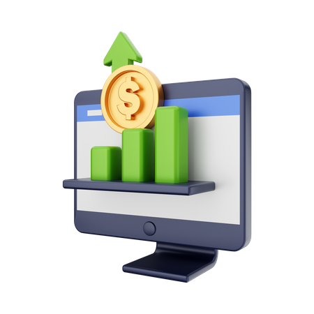Online-Finanzgewinn  3D Icon