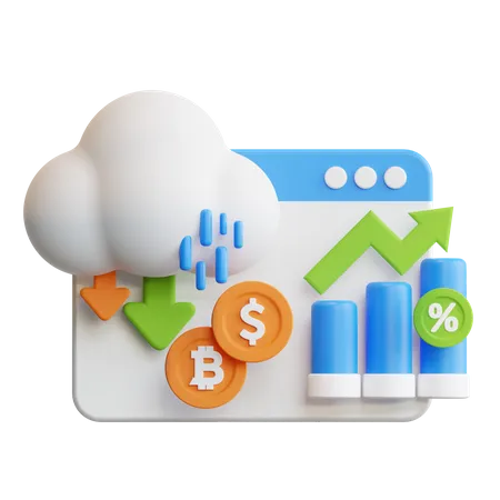 Online-Finanzgewinn  3D Icon