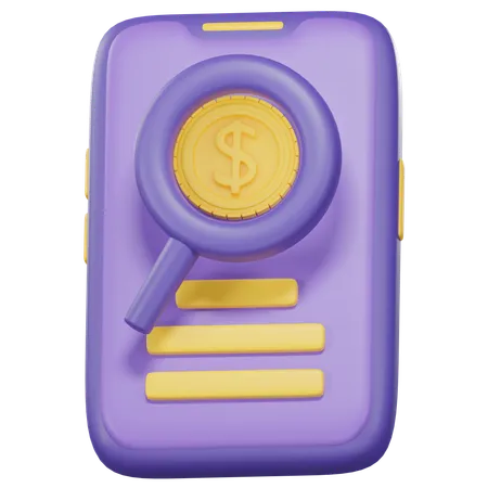 Online Find Money  3D Icon